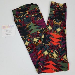 Lularoe OS Leggings Womens One Size Multicolor Geo